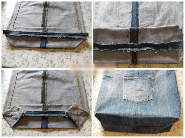 Jeanstaschen aus alten Jeans. Meisterklasse, wie man es selbst macht, Foto