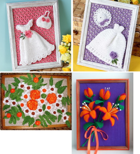 Stricken aus Garnresten mit Häkel- und Stricknadeln. Schemata mit Beschreibungen, Fotos von Handwerk