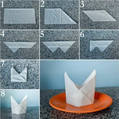 So falten Sie Papierservietten für eine festliche Tafel wunderschön. Schemata, Anweisungen, Fotos