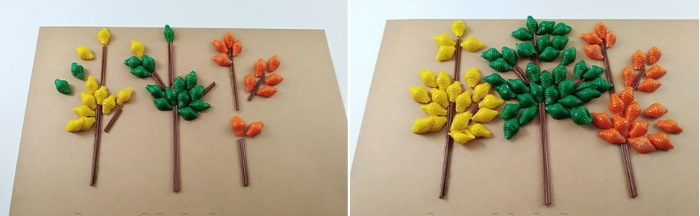 Basteln für den Kindergarten Herbstfantasie aus Naturmaterialien, Gemüse, Kastanien, Zapfen