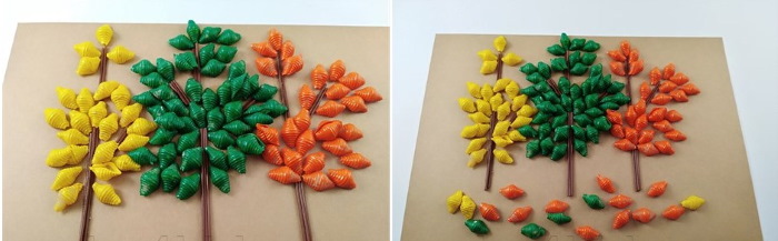 Basteln für den Kindergarten Herbstfantasie aus Naturmaterialien, Gemüse, Kastanien, Zapfen