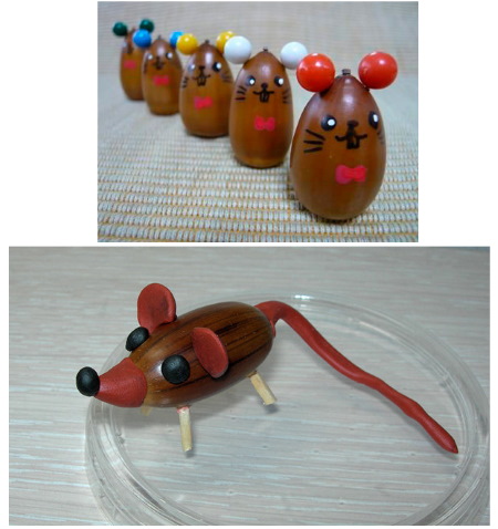 Basteln für den Kindergarten Herbstfantasie aus Naturmaterialien, Gemüse, Kastanien, Zapfen