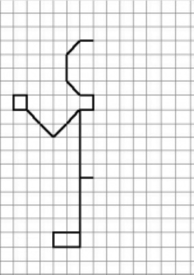 Zeichnen nach Zellen in einem Notizbuch für Kinder von 6–7 Jahren. Komplexe Schemata für Anfänger