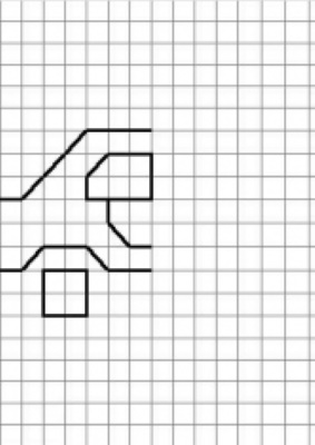 Zeichnen nach Zellen in einem Notizbuch für Kinder von 6–7 Jahren. Komplexe Schemata für Anfänger