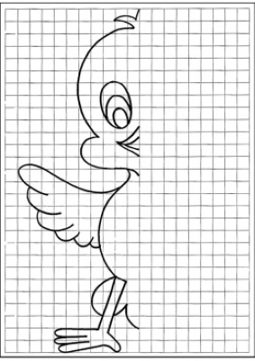 Zeichnen nach Zellen in einem Notizbuch für Kinder von 6–7 Jahren. Komplexe Schemata für Anfänger