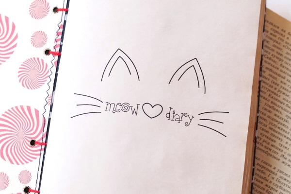 Zeichnungen für Mädchen von 7-12 Jahren zum Kopieren mit Bleistift in ein persönliches Tagebuch