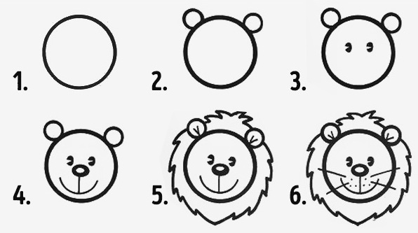 Zeichnungen für Mädchen von 7-12 Jahren zum Kopieren mit Bleistift in ein persönliches Tagebuch
