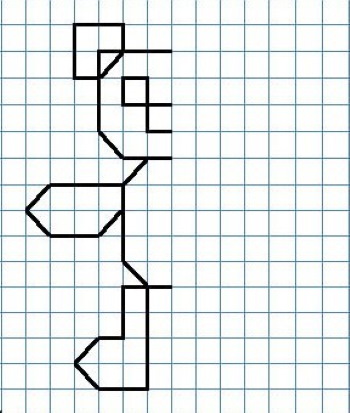Grafische Zeichnungen nach Zellen. Grafische Diktate für Kinder in einem Notizbuch