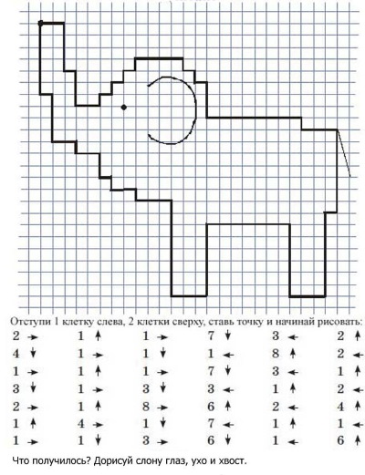 Geometrische Zeichnungen nach Zellen. Einfache und komplexe Muster