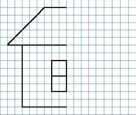 Grafische Zeichnungen nach Zellen. Grafische Diktate für Kinder in einem Notizbuch