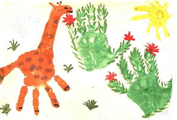 Handzeichnungen für Kinder, Fingerzeichnungen im Kindergarten