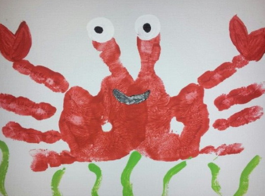 Krabbenzeichnung für Kinder mit Bleistift Schritt für Schritt in Farbe