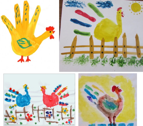 Handzeichnungen für Kinder, Fingerzeichnungen im Kindergarten