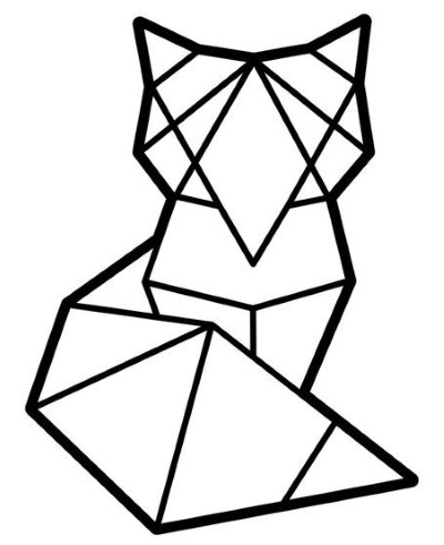 Zeichnung eines Fuchses mit einem Bleistift für Kinder zum schrittweisen Kopieren aus einem Märchen, einer Fabel, geometrischen Figuren, Symbolen