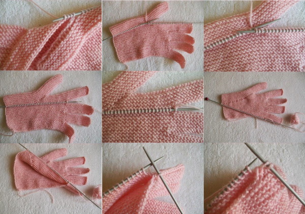 Stricken Sie Handschuhe mit Stricknadeln. Schemata und Beschreibung für Anfänger