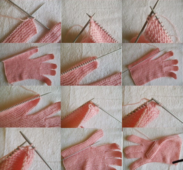 Stricken Sie Handschuhe mit Stricknadeln. Schemata und Beschreibung für Anfänger