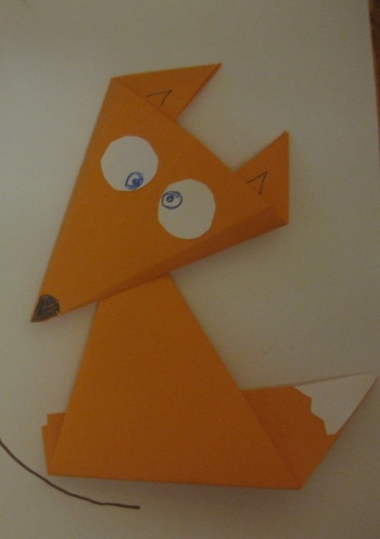 Anwendungsfuchs aus geometrischen Formen für Kinder, Anfänger. Vorlagen