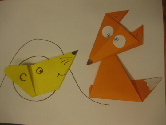 Anwendungsfuchs aus geometrischen Formen für Kinder, Anfänger. Vorlagen