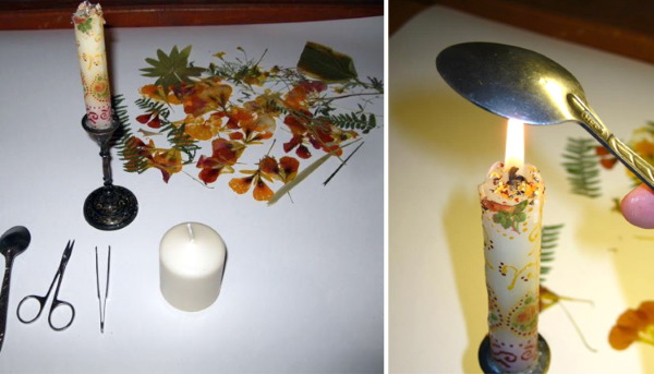 So machen Sie Kerzen zu Hause für Anfänger aus Wachs, Wachs, alten Kerzen, Paraffin mit farbiger Flamme, Aroma, getrockneten Blumen