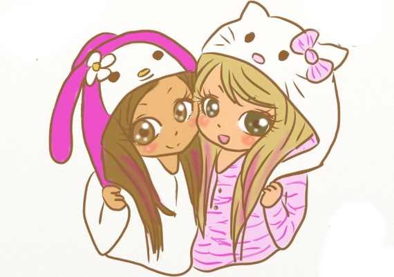 Schöne Mädchen für Bleistiftskizzen in Kigurumi