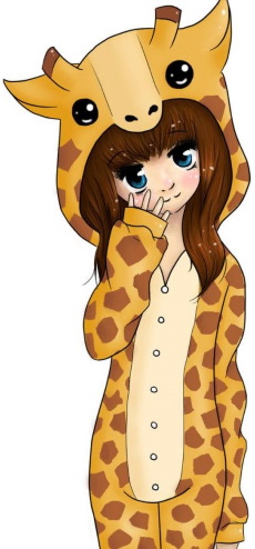 Schöne Mädchen für Bleistiftskizzen in Kigurumi