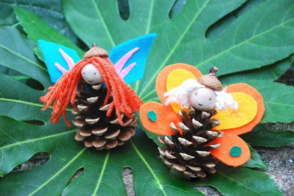 Basteln aus getrockneten Blättern, Blumen für Kinder der Grundschule