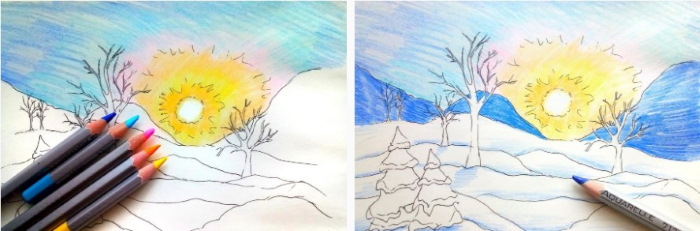Naturzeichnungen zum Nachzeichnen mit Bleistift, Aquarell, Farben, Gouache