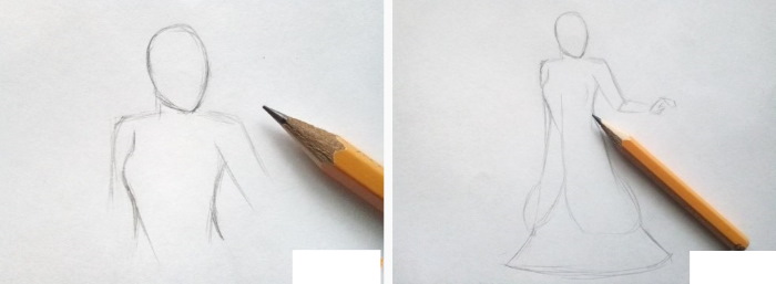 Bleistiftzeichnung Schneekönigin, Kai, Gerda Schritt für Schritt für Kinder zum Märchen