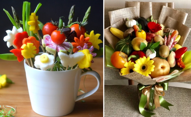 Essbarer Blumenstrauß für eine Frau. So machen Sie es selbst