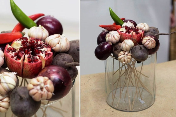 Essbarer Blumenstrauß für eine Frau. So machen Sie es selbst