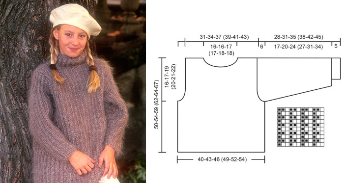 Strickpullover für Mädchen. Schnittmuster mit Beschreibungen, die besten Modelle mit Rundpasse, Halsausschnitt, Raglan-Oberteil