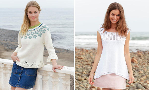 Strickblusen für Damen mit Stricknadeln mit Mustern, Sommer, aus Baumwolle