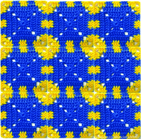 Häkeln Sie Granny Squares. Schnittmuster für Decken