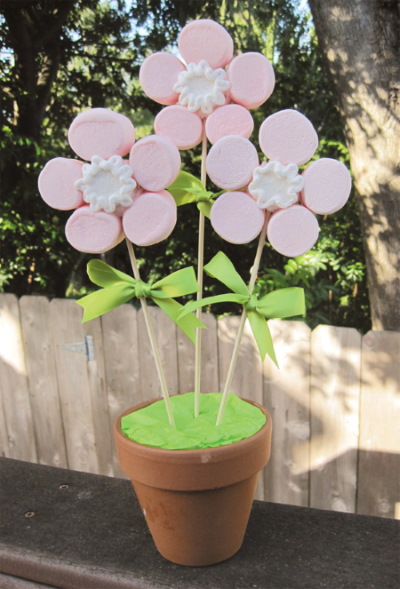 DIY-Sträuße aus Marshmallows und Marmelade. Foto, Meisterkurse