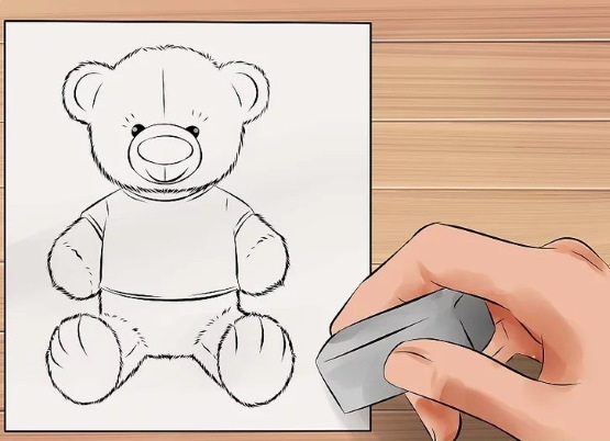 Teddybär, Schritt für Schritt Bleistiftzeichnung für Anfänger
