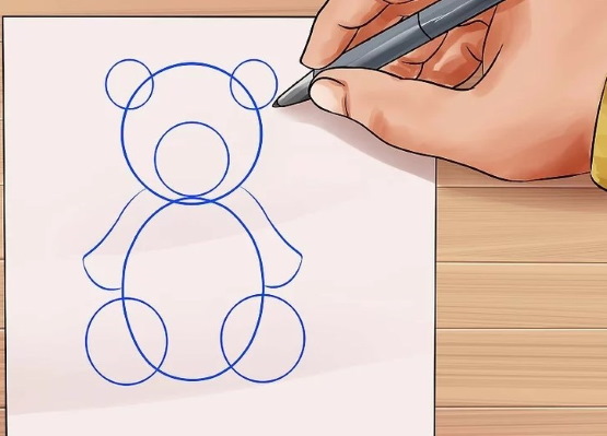 Teddybär, Schritt für Schritt Bleistiftzeichnung für Anfänger