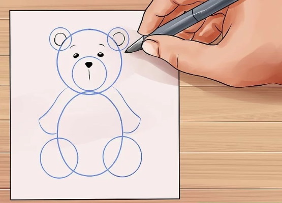 Teddybär, Schritt für Schritt Bleistiftzeichnung für Anfänger