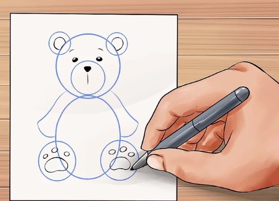 Teddybär, Schritt für Schritt Bleistiftzeichnung für Anfänger