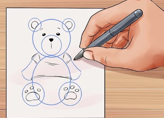 Teddybär, Schritt für Schritt Bleistiftzeichnung für Anfänger
