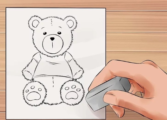 Teddybär, Schritt für Schritt Bleistiftzeichnung für Anfänger