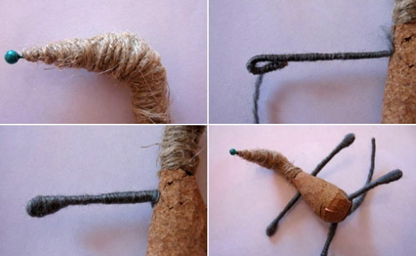 Basteln aus Strickfäden, Kleber, Leinwand, Pappe