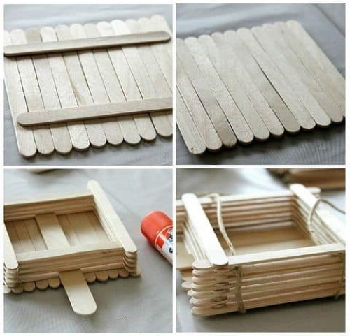 Basteln mit Eisstielen für Kinder. Fotos, Meisterkurse, Diagramme