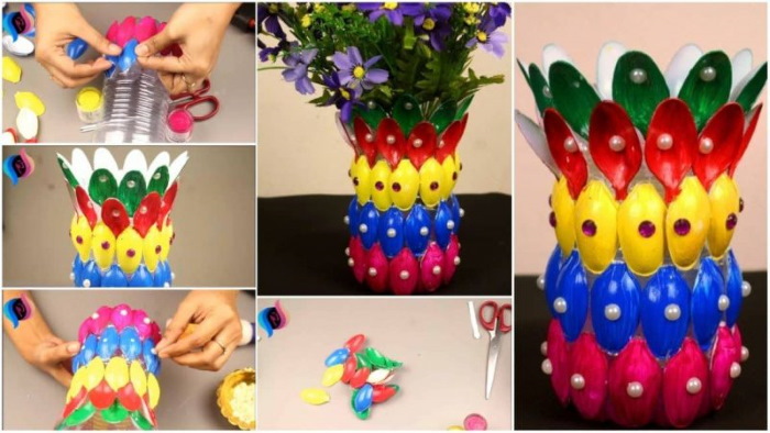 DIY Basteln aus Plastiklöffeln, Gabeln Schritt für Schritt