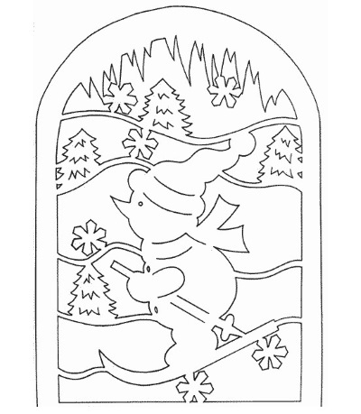 Neujahrsausschnitte. Vorlagen für Fenster: Mäuse, Bälle, Nu Pogodi, Eulen, Schneeflocken, Weihnachtsmann, Zeichentrickfiguren