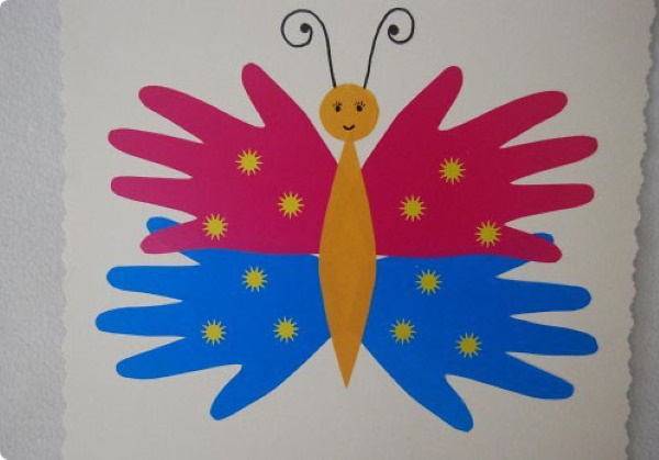 Palmenapplikationen aus farbigem Papier für Kinder: Herbstbaum, Igel, Pfau, Blumen