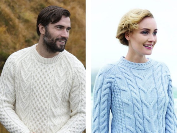 Aran-Stricknadeln. Strickmuster, Designs mit Beschreibungen für Männer, Frauen, Kinder. Nahaufnahme