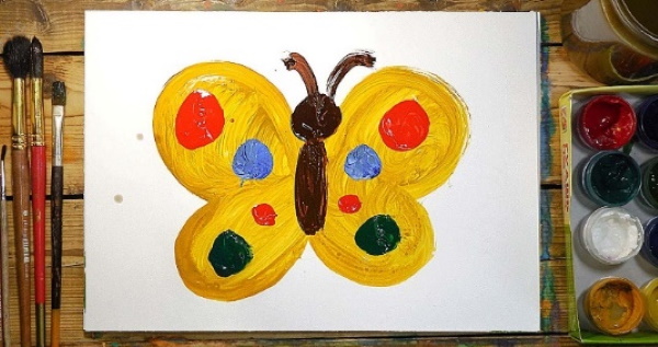 Schmetterlingszeichnungen für Kinder, Umrisse, Ausmalen mit Bleistift, Farben, Gouache