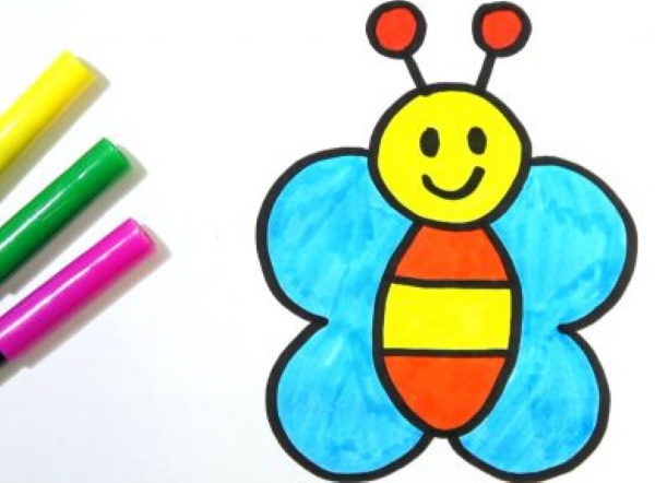 Schmetterlingszeichnungen für Kinder, Umrisse, Ausmalen mit Bleistift, Farben, Gouache