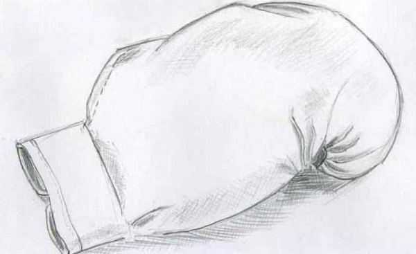 Guantoni da boxe, disegni a matita per bambini in bianco e nero, a colori