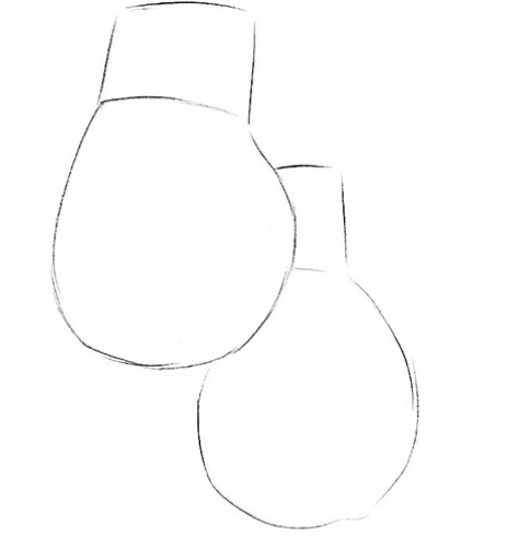 Guantoni da boxe, disegni a matita per bambini in bianco e nero, a colori